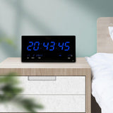 Maxbell Rectangle Digital Wall Clock USB Indoor Temperature Day of Week Large Number Blue