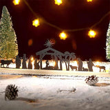 Maxbell Metal Nativity Scene Sets Sculptures for Living Room Office Decoration 16CM