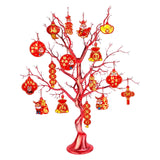 Maxbell Chinese New Year Decoration Artificial Bonsai Charm Pendants Home Decor with Pendant Red