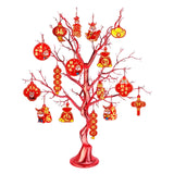 Maxbell Chinese New Year Decoration Artificial Bonsai Charm Pendants Home Decor with Pendant Red