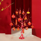 Maxbell Chinese New Year Decoration Artificial Bonsai Charm Pendants Home Decor with Pendant Red