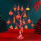 Maxbell Chinese New Year Decoration Artificial Bonsai Charm Pendants Home Decor with Pendant Red