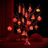 Maxbell Chinese New Year Decoration Artificial Bonsai Charm Pendants Home Decor with Pendant Red