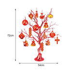 Maxbell Chinese New Year Decoration Artificial Bonsai Charm Pendants Home Decor with Pendant Red