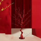 Maxbell Chinese New Year Decoration Artificial Bonsai Charm Pendants Home Decor Only Tree Red
