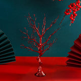 Maxbell Chinese New Year Decoration Artificial Bonsai Charm Pendants Home Decor Only Tree Red