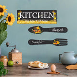 Maxbell Wall Decor Crafts Artwork Ornament Wooden Plaque for Coffee Entry Farmhouse Black