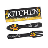 Maxbell Wall Decor Crafts Artwork Ornament Wooden Plaque for Coffee Entry Farmhouse Black