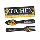Maxbell Wall Decor Crafts Artwork Ornament Wooden Plaque for Coffee Entry Farmhouse Black