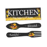 Maxbell Wall Decor Crafts Artwork Ornament Wooden Plaque for Coffee Entry Farmhouse Black