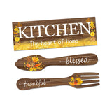 Maxbell Wall Decor Crafts Artwork Ornament Wooden Plaque for Coffee Entry Farmhouse Brown