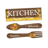 Maxbell Wall Decor Crafts Artwork Ornament Wooden Plaque for Coffee Entry Farmhouse Brown