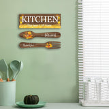 Maxbell Wall Decor Crafts Artwork Ornament Wooden Plaque for Coffee Entry Farmhouse Brown