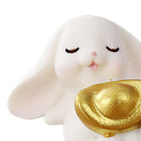 Maxbell Cartoon Rabbit Statue Animal Model Desk Ornament for Office Home Decor 3cmx3.3cm