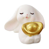 Maxbell Cartoon Rabbit Statue Animal Model Desk Ornament for Office Home Decor 3cmx3.3cm