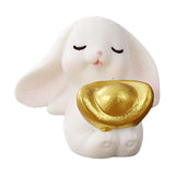 Maxbell Cartoon Rabbit Statue Animal Model Desk Ornament for Office Home Decor 3cmx3.3cm
