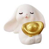 Maxbell Cartoon Rabbit Statue Animal Model Desk Ornament for Office Home Decor 3cmx3.3cm
