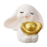 Maxbell Cartoon Rabbit Statue Animal Model Desk Ornament for Office Home Decor 3cmx3.3cm