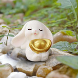 Maxbell Cartoon Rabbit Statue Animal Model Desk Ornament for Office Home Decor 3cmx3.3cm