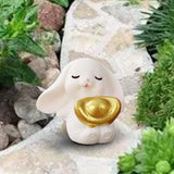 Maxbell Cartoon Rabbit Statue Animal Model Desk Ornament for Office Home Decor 3cmx3.3cm