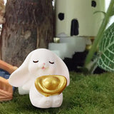 Maxbell Cartoon Rabbit Statue Animal Model Desk Ornament for Office Home Decor 3cmx3.3cm