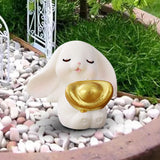 Maxbell Cartoon Rabbit Statue Animal Model Desk Ornament for Office Home Decor 3cmx3.3cm