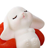 Maxbell Cartoon Rabbit Statue Animal Model Desk Ornament for Office Home Decor 2.6cmx3.7cm