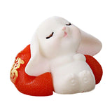 Maxbell Cartoon Rabbit Statue Animal Model Desk Ornament for Office Home Decor 2.6cmx3.7cm