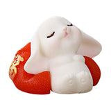 Maxbell Cartoon Rabbit Statue Animal Model Desk Ornament for Office Home Decor 2.6cmx3.7cm