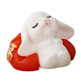 Maxbell Cartoon Rabbit Statue Animal Model Desk Ornament for Office Home Decor 2.6cmx3.7cm