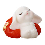 Maxbell Cartoon Rabbit Statue Animal Model Desk Ornament for Office Home Decor 2.6cmx3.7cm