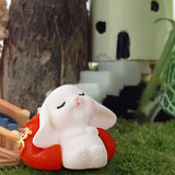 Maxbell Cartoon Rabbit Statue Animal Model Desk Ornament for Office Home Decor 2.6cmx3.7cm