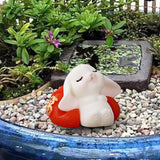 Maxbell Cartoon Rabbit Statue Animal Model Desk Ornament for Office Home Decor 2.6cmx3.7cm