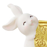 Maxbell Cartoon Rabbit Statue Animal Model Desk Ornament for Office Home Decor 3.8cmx4.2cm