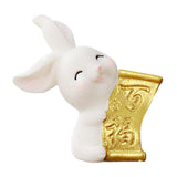 Maxbell Cartoon Rabbit Statue Animal Model Desk Ornament for Office Home Decor 3.8cmx4.2cm