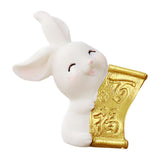 Maxbell Cartoon Rabbit Statue Animal Model Desk Ornament for Office Home Decor 3.8cmx4.2cm