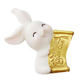 Maxbell Cartoon Rabbit Statue Animal Model Desk Ornament for Office Home Decor 3.8cmx4.2cm