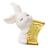 Maxbell Cartoon Rabbit Statue Animal Model Desk Ornament for Office Home Decor 3.8cmx4.2cm
