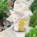 Maxbell Cartoon Rabbit Statue Animal Model Desk Ornament for Office Home Decor 3.8cmx4.2cm