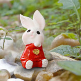 Maxbell Cartoon Rabbit Statue Animal Model Desk Ornament for Office Home Decor 4cmx1.9cm