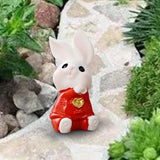 Maxbell Cartoon Rabbit Statue Animal Model Desk Ornament for Office Home Decor 4cmx1.9cm