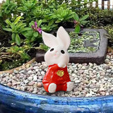 Maxbell Cartoon Rabbit Statue Animal Model Desk Ornament for Office Home Decor 4cmx1.9cm