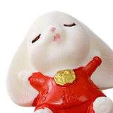 Maxbell Cartoon Rabbit Statue Animal Model Desk Ornament for Office Home Decor 2.3cmx2.9cm