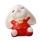Maxbell Cartoon Rabbit Statue Animal Model Desk Ornament for Office Home Decor 2.3cmx2.9cm