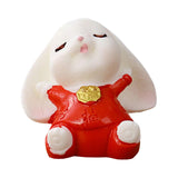 Maxbell Cartoon Rabbit Statue Animal Model Desk Ornament for Office Home Decor 2.3cmx2.9cm