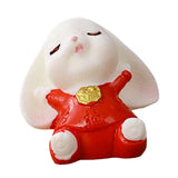 Maxbell Cartoon Rabbit Statue Animal Model Desk Ornament for Office Home Decor 2.3cmx2.9cm