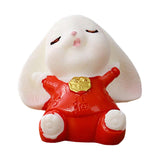 Maxbell Cartoon Rabbit Statue Animal Model Desk Ornament for Office Home Decor 2.3cmx2.9cm