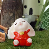Maxbell Cartoon Rabbit Statue Animal Model Desk Ornament for Office Home Decor 2.3cmx2.9cm