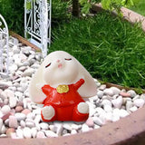 Maxbell Cartoon Rabbit Statue Animal Model Desk Ornament for Office Home Decor 2.3cmx2.9cm