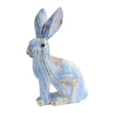 Maxbell Rabbit Statue Resin Animal Figurine Modern Art for Decoration Gift Crafts Blue Sitting